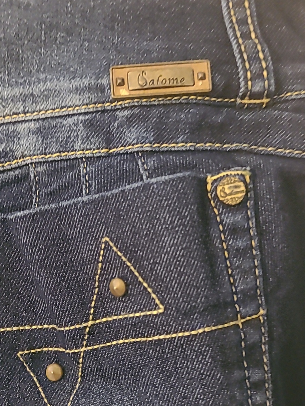 Salome Colombian Women's Levanta Cola "Butt Lift" Bootcut Jeans Dark Wash - Picture 9 of 9
